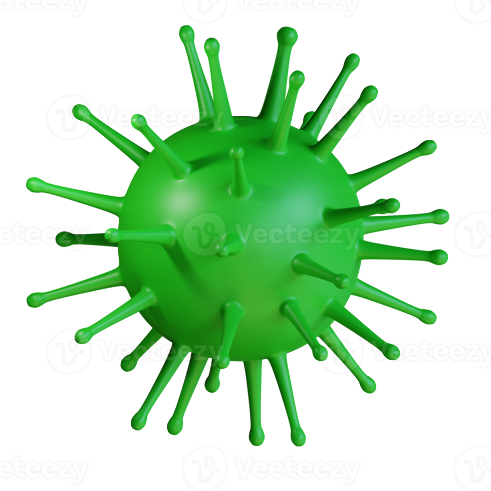 3d icon virus  isolated on transparent background png