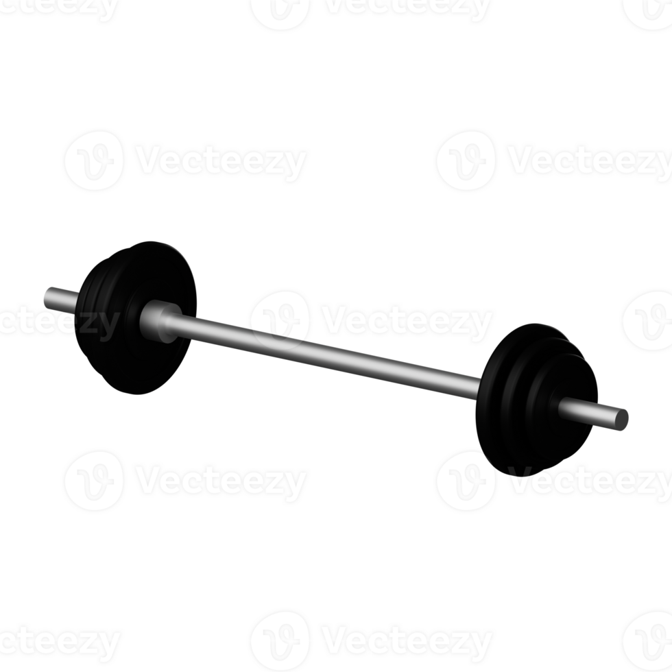 3d icon barbell Isolated on Transparent Background png