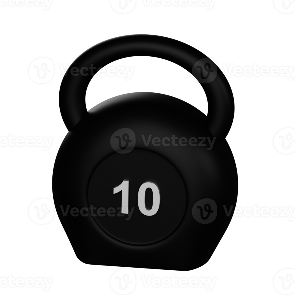 3d icon kettlebell Isolated on Transparent Background png