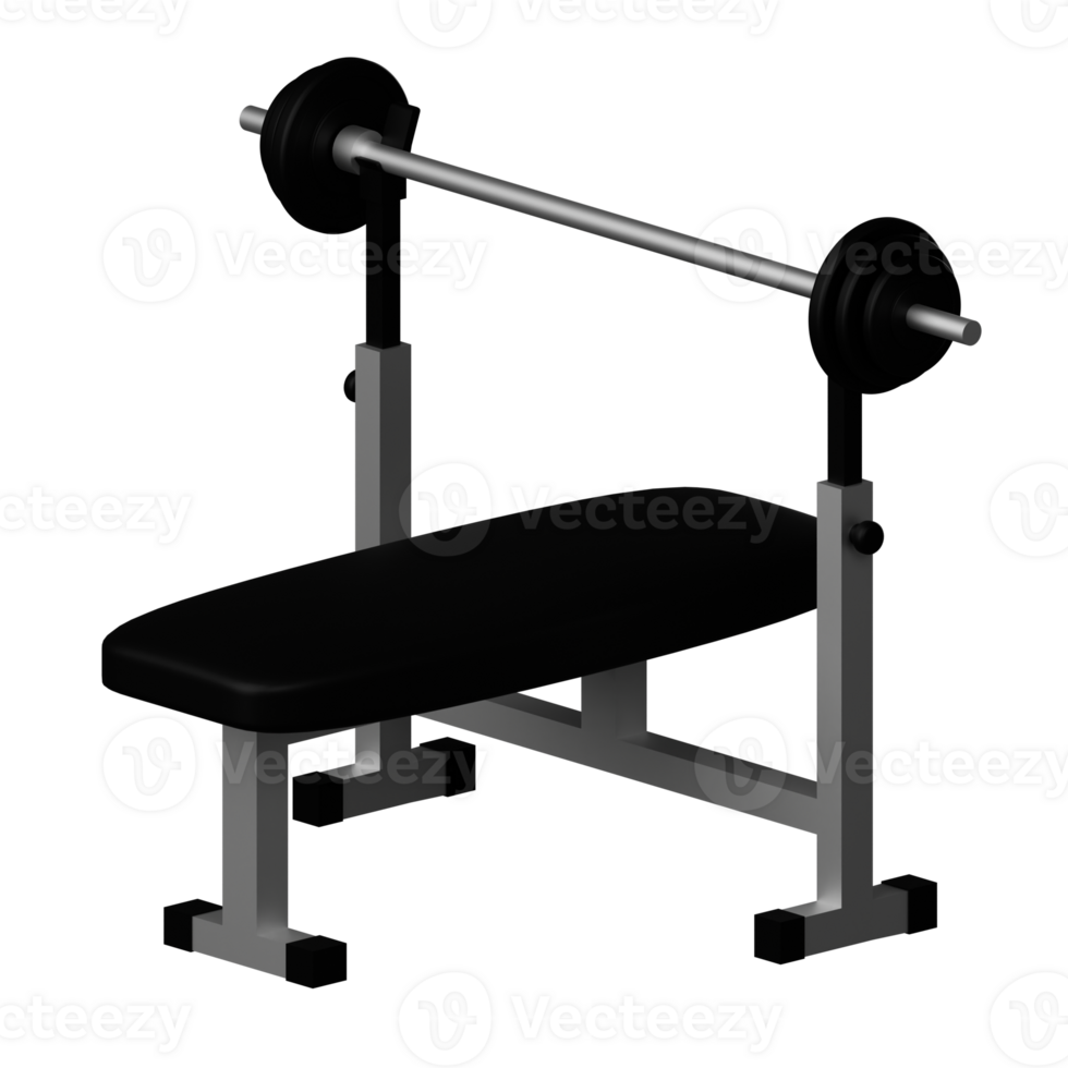 3d icon bench press Isolated on Transparent Background png