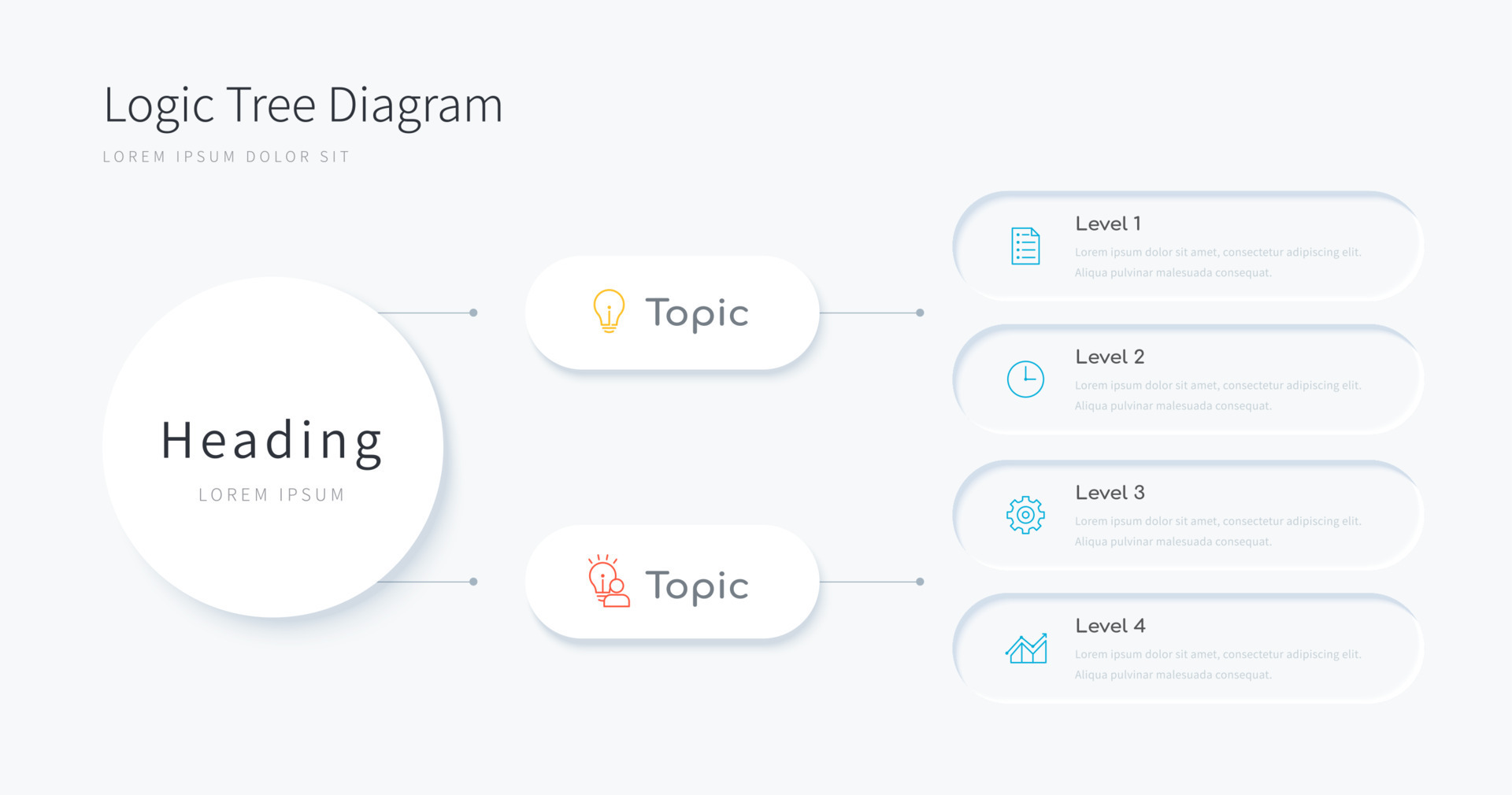 lógica árbol diagrama infografía modelo con diseño elementos y íconos
