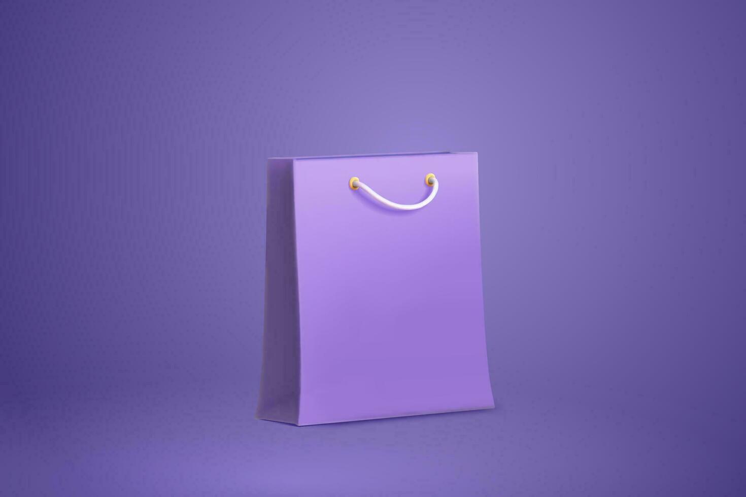 3d illustration of shopping bag, blank paper bag design element