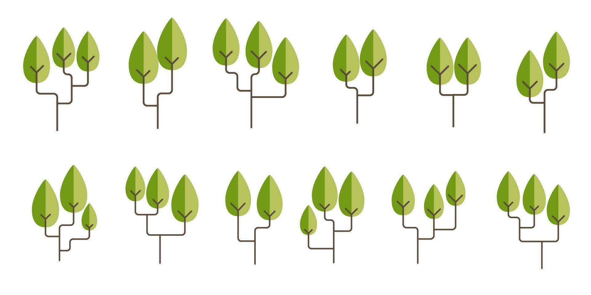 set of tree illustration vector design