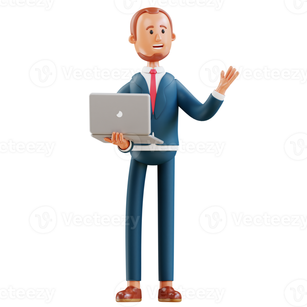 businessman with a laptop png