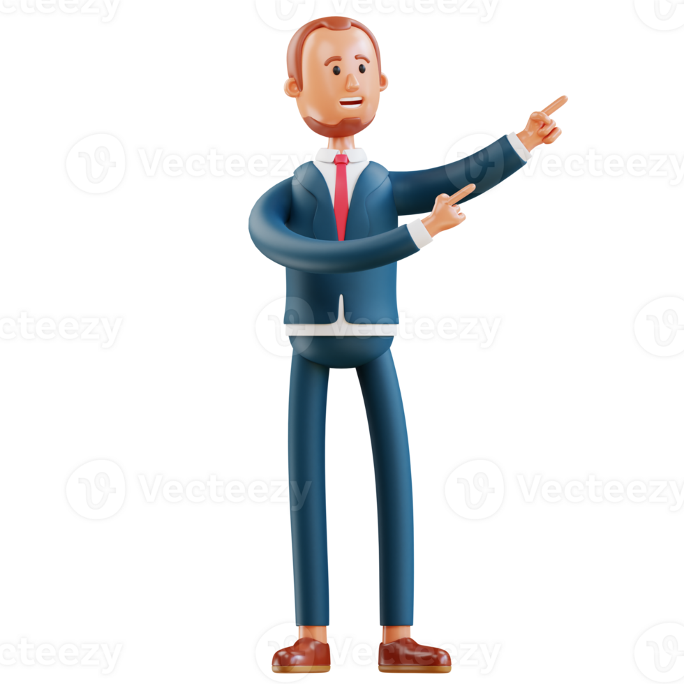 business man pointing pose png