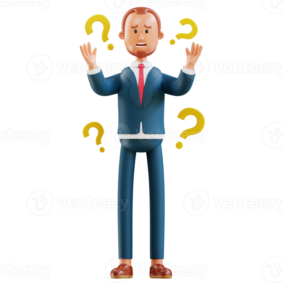 businessman with question mark png