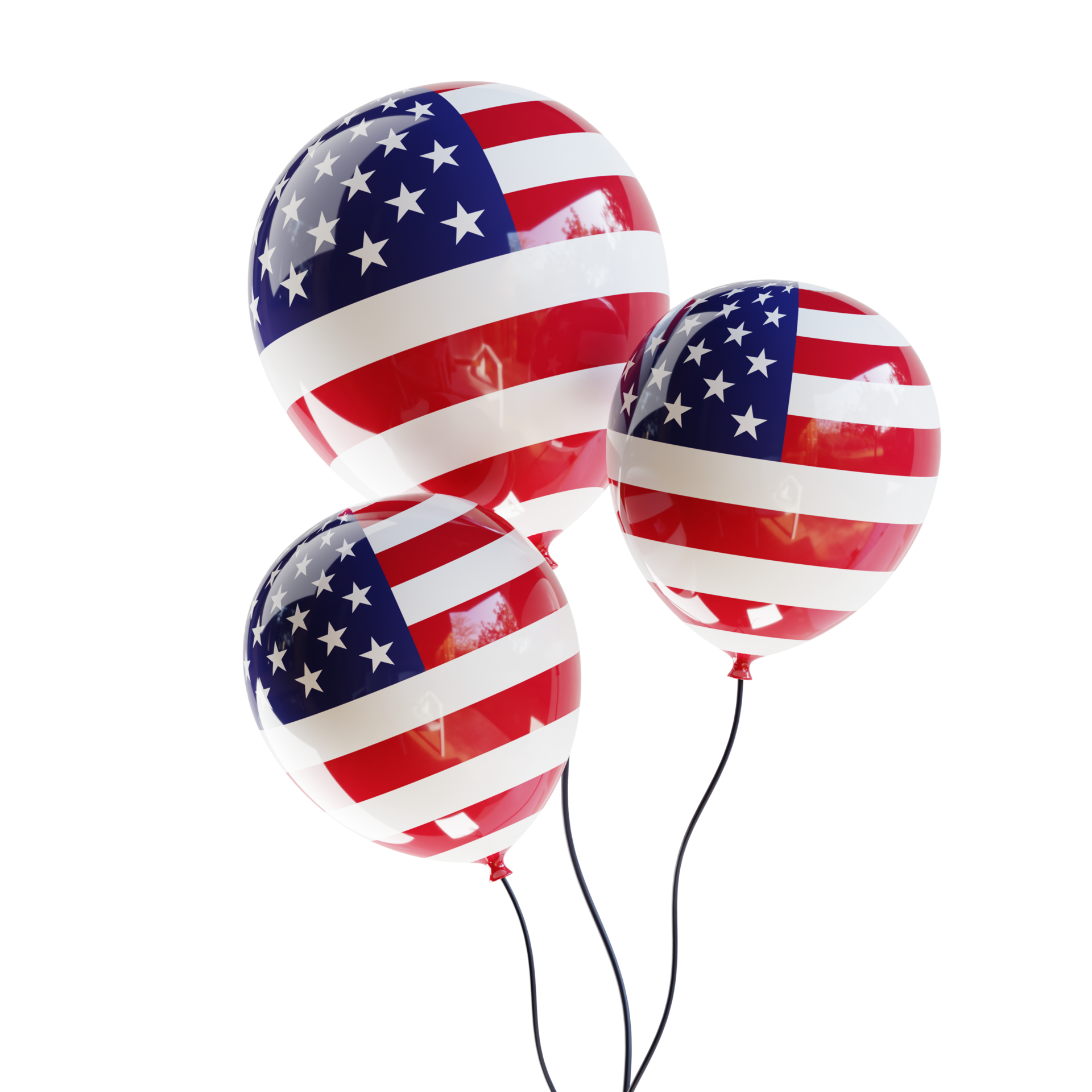 american flag balloons 4th of july 23850977 PNG