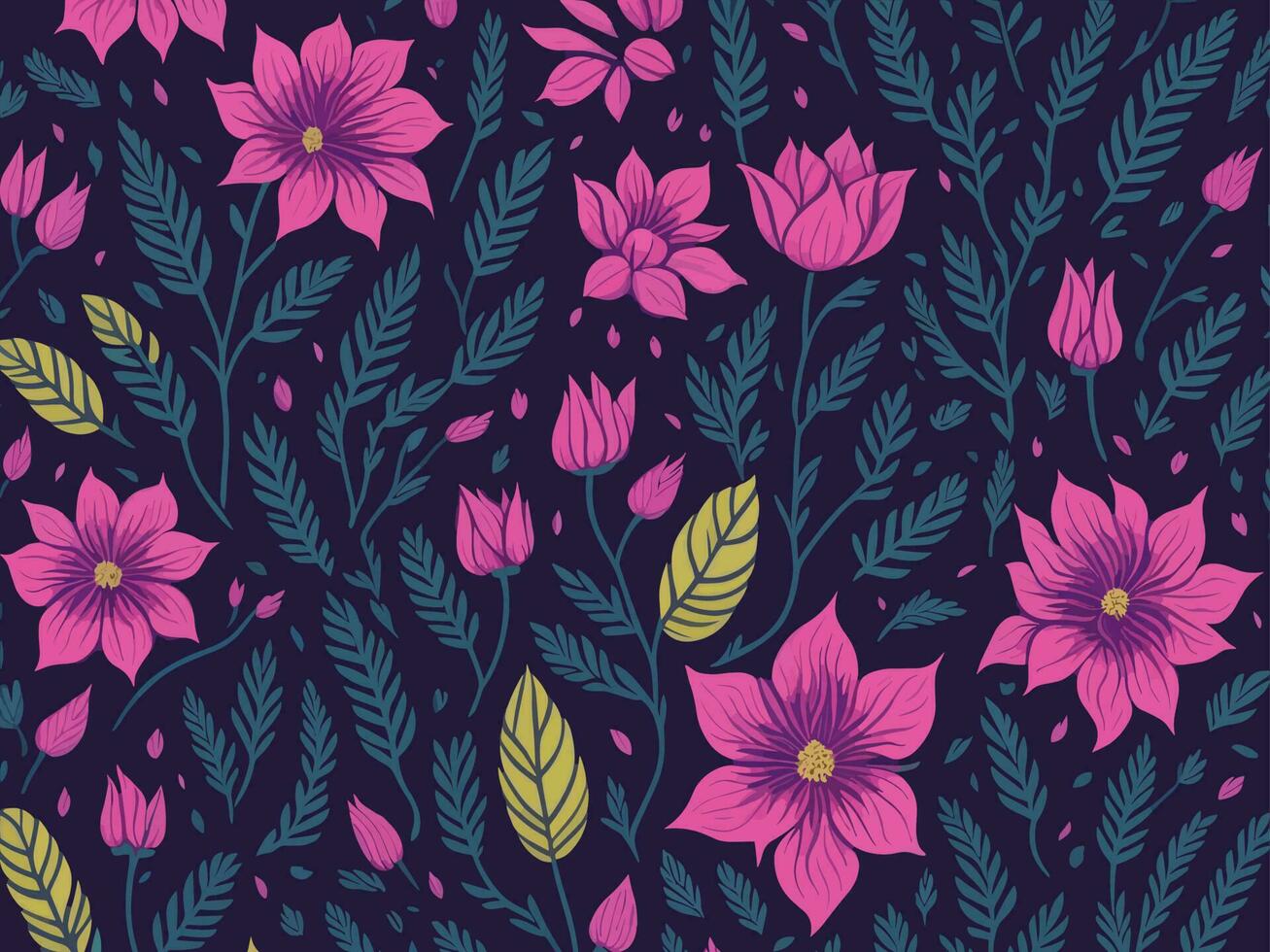 Flower pattern design vector illustration. Beautiful elegant floral pattern art for print, wallpaper, decoration.