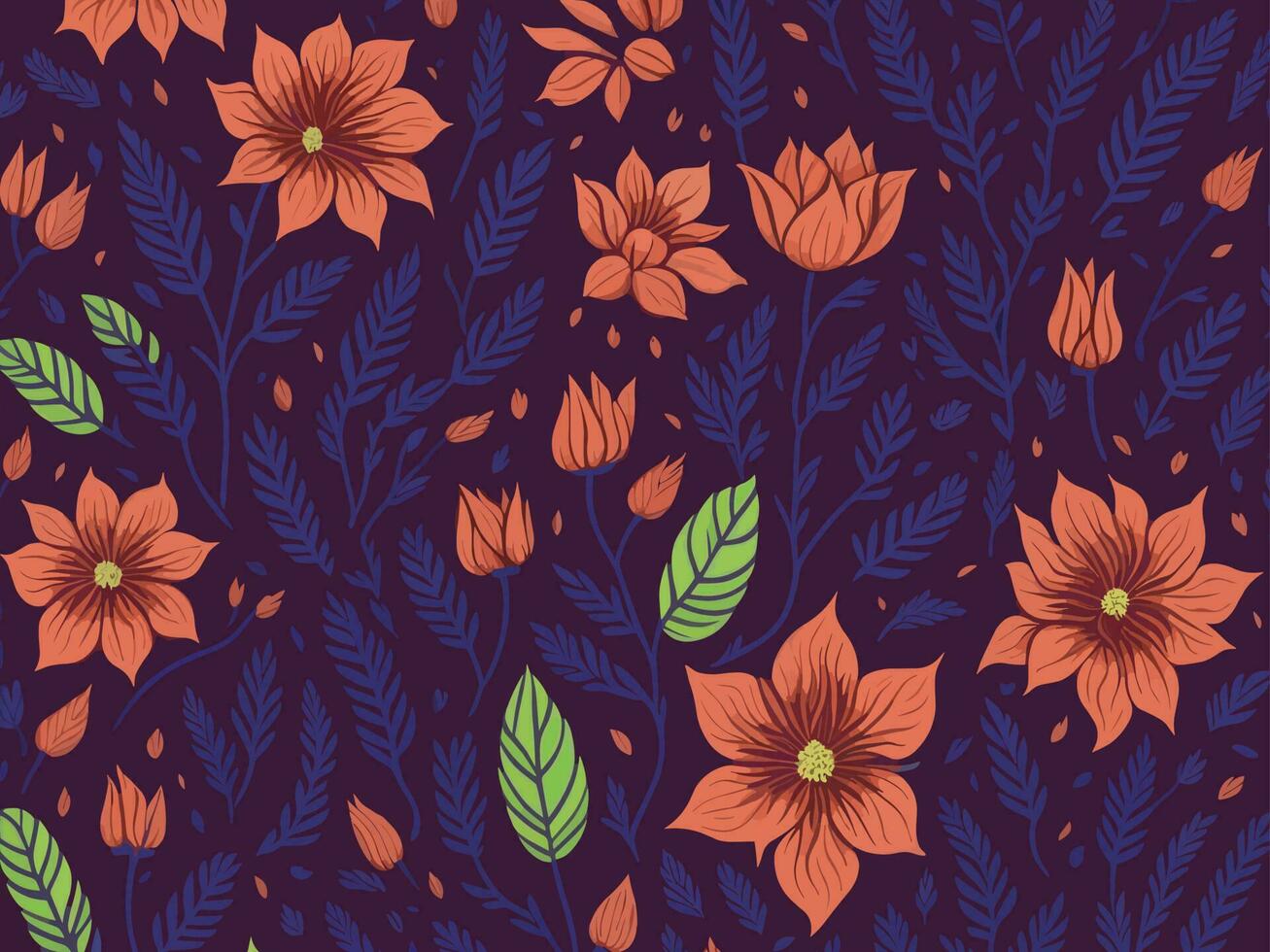 Flower pattern design vector illustration. Beautiful elegant floral pattern art for print, wallpaper, decoration.