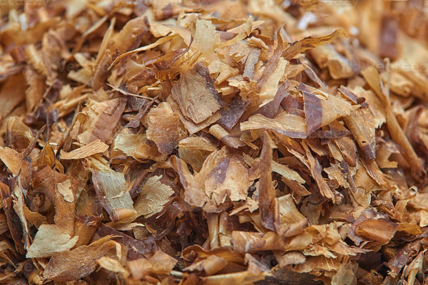 Pile of Dried bonito flakes known as Katsuobushiclose up photo