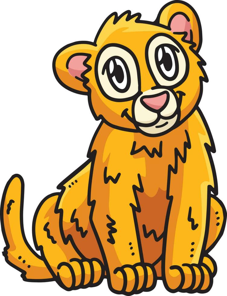 bebé león dibujos animados de colores clipart ilustración vector