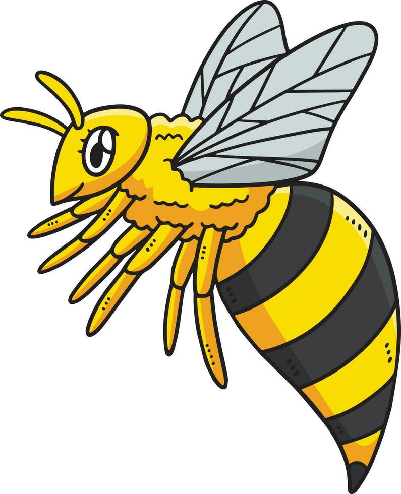 Queen Bee Cartoon Colored Clipart Illustration vector