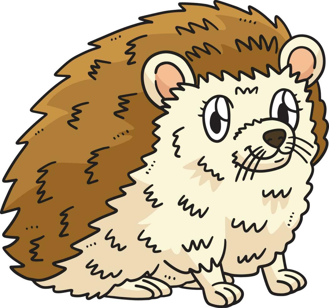 Mother Hedgehog Cartoon Colored Clipart vector