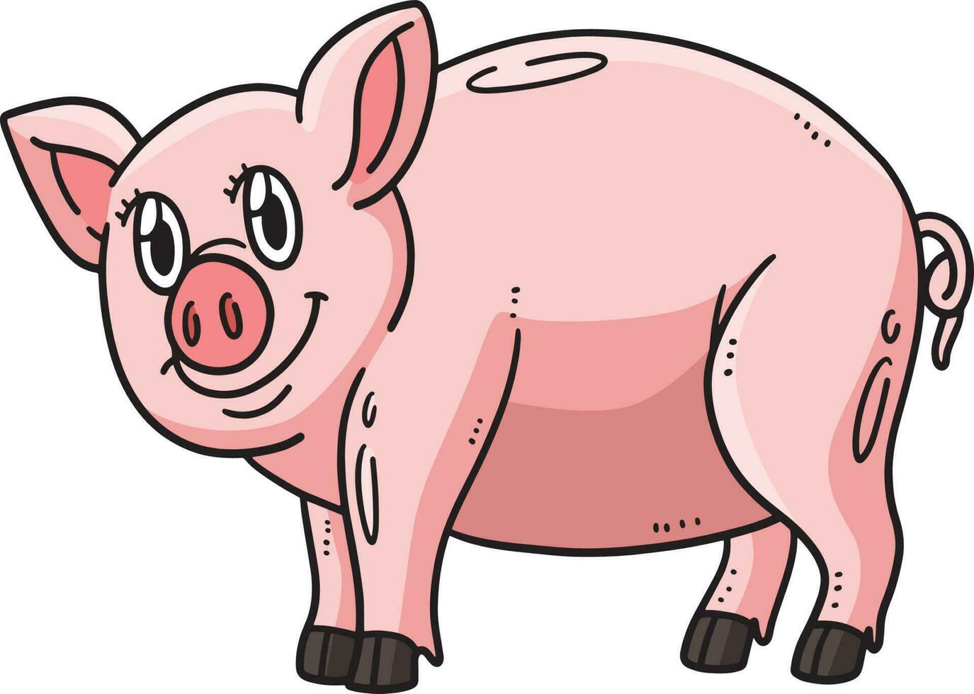 Mother Pig Cartoon Colored Clipart Illustration vector