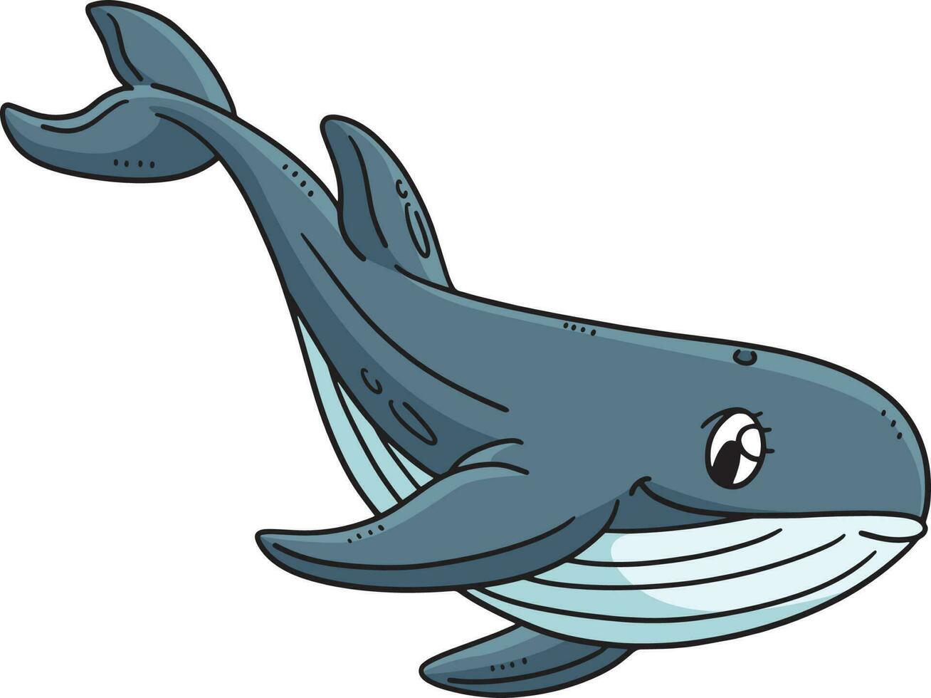 bebé ballena tiburones dibujos animados de colores clipart vector