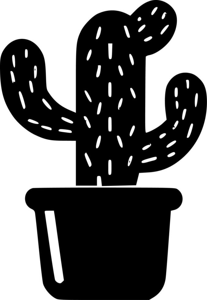 Cactus, Minimalist and Simple Silhouette - Vector illustration