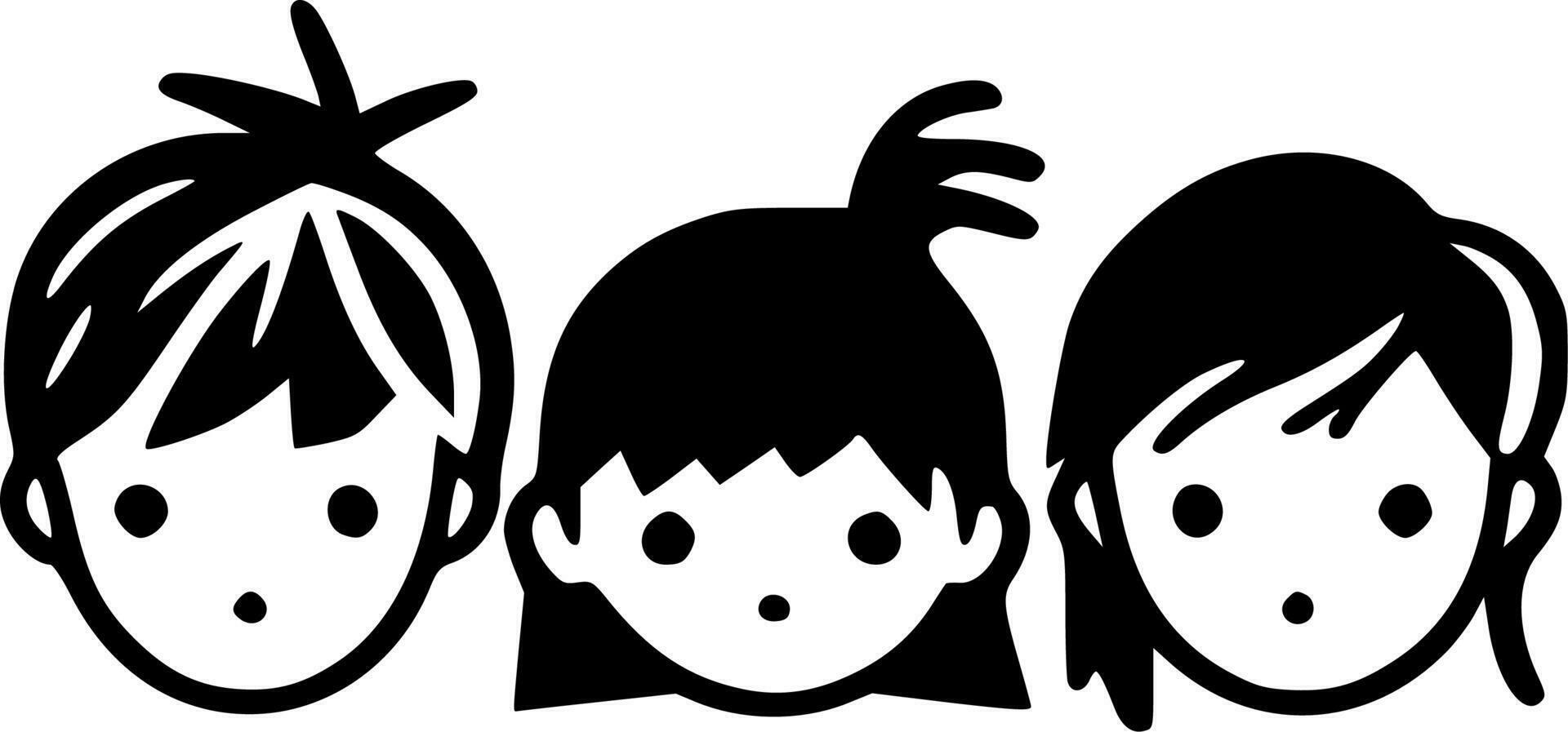 Kids, Black and White Vector illustration 23851535 Vector Art at Vecteezy