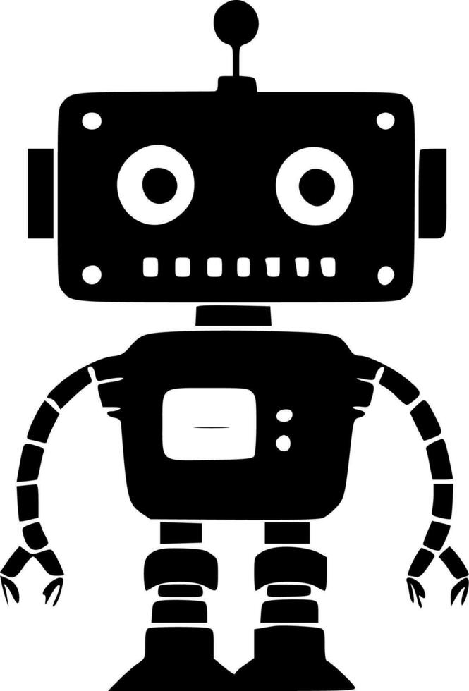 Robot, Minimalist and Simple Silhouette - Vector illustration