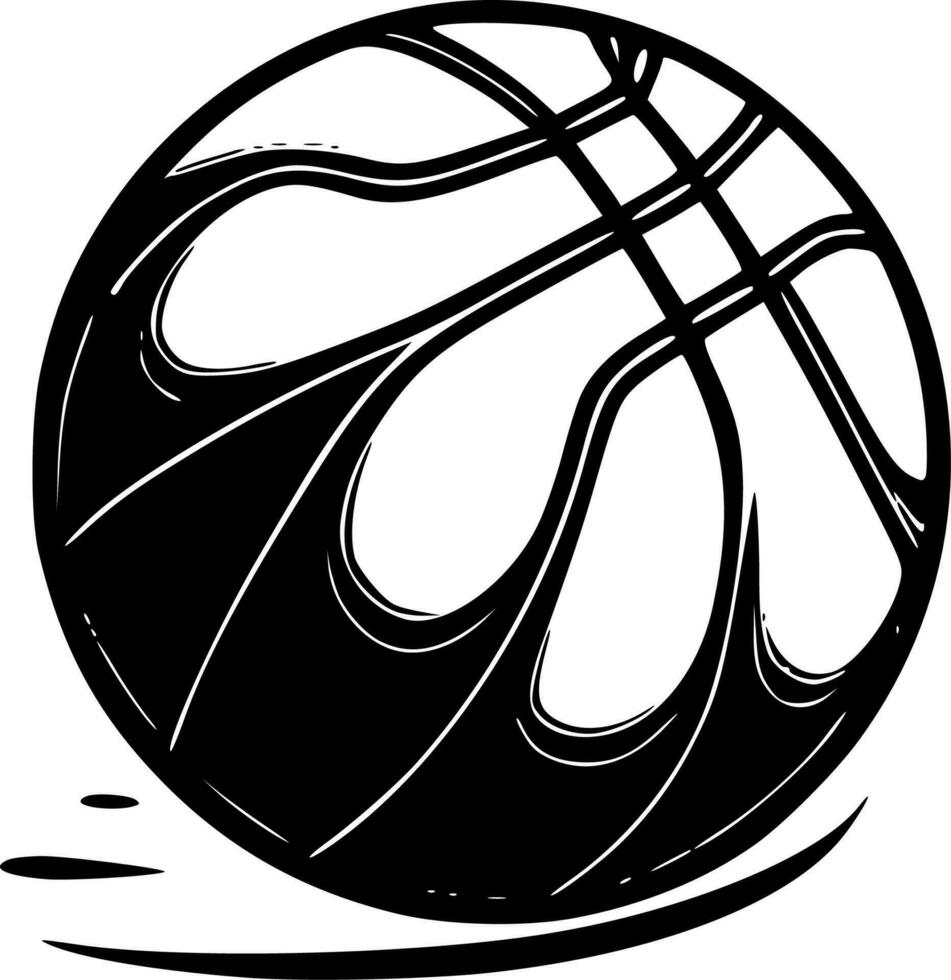 Basketball, Black and White Vector illustration