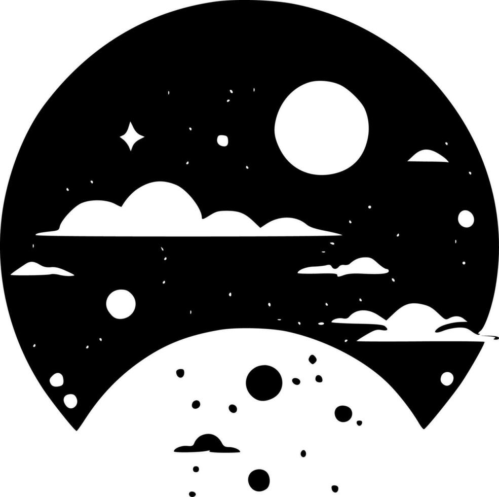 Celestial - Black and White Isolated Icon - Vector illustration