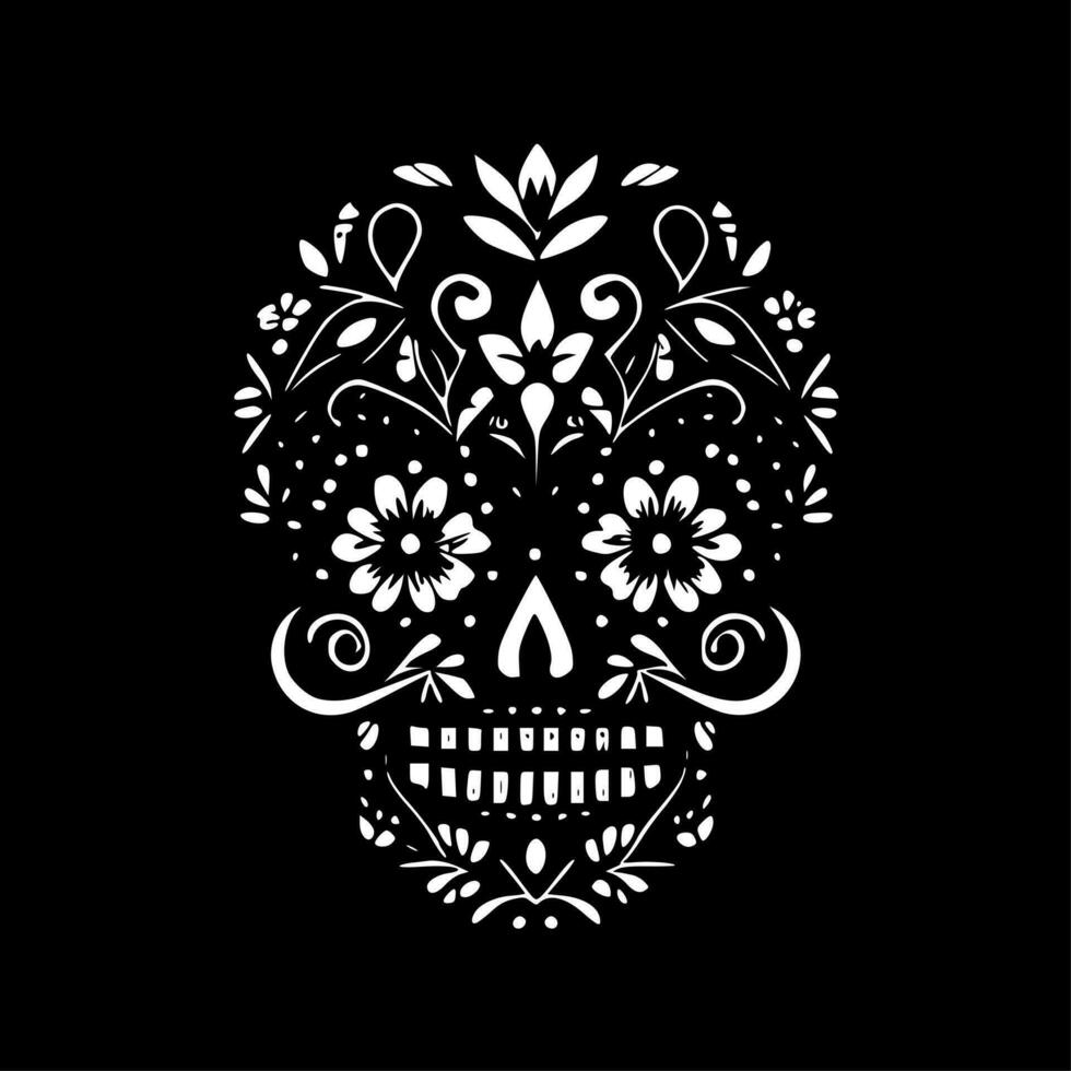 Sugar Skull - Minimalist and Flat Logo - Vector illustration