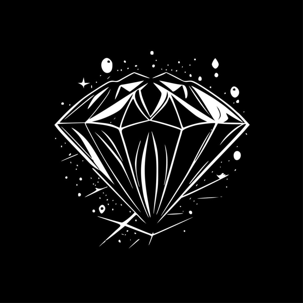 Rhinestone - Black and White Isolated Icon - Vector illustration