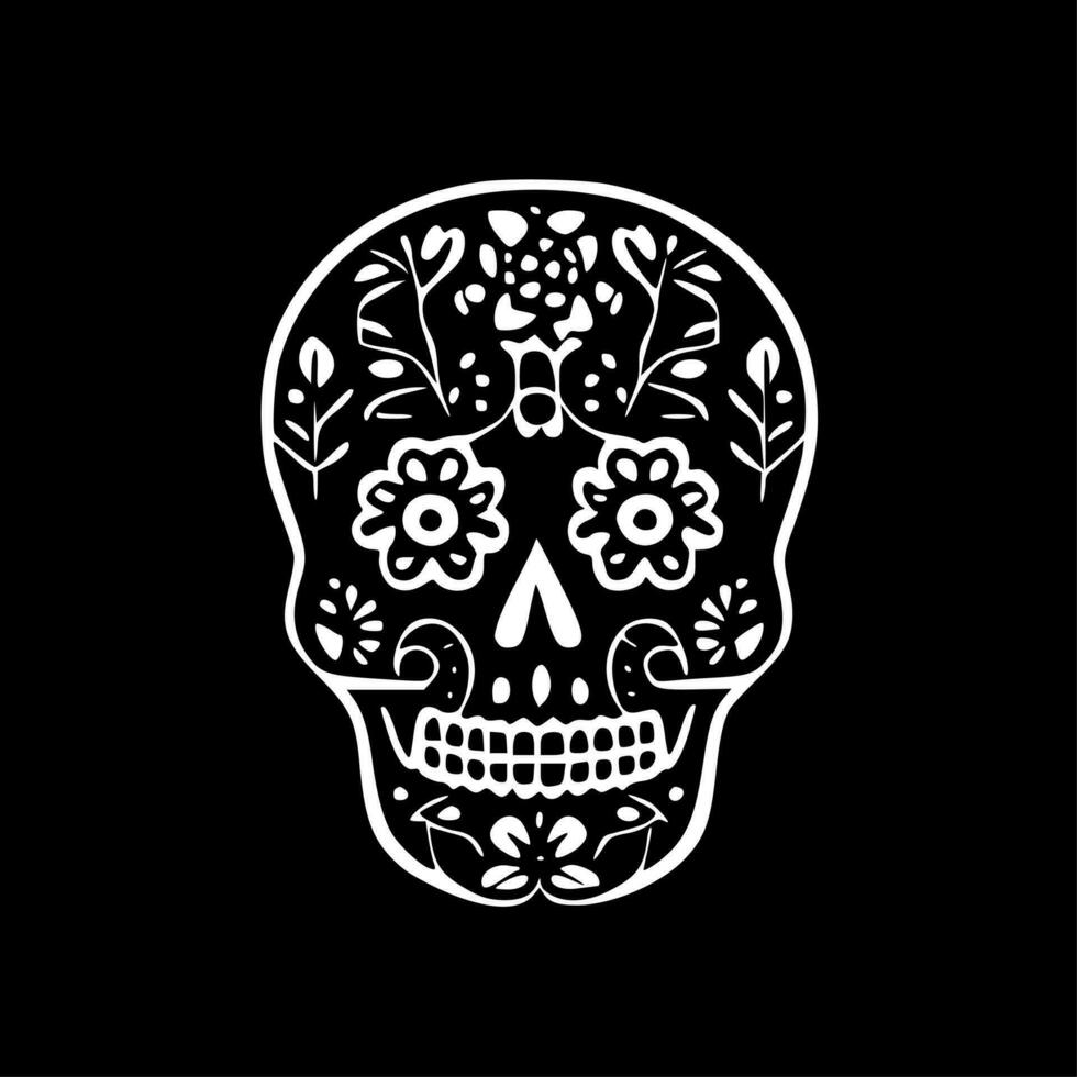 Sugar Skull, Minimalist and Simple Silhouette - Vector illustration