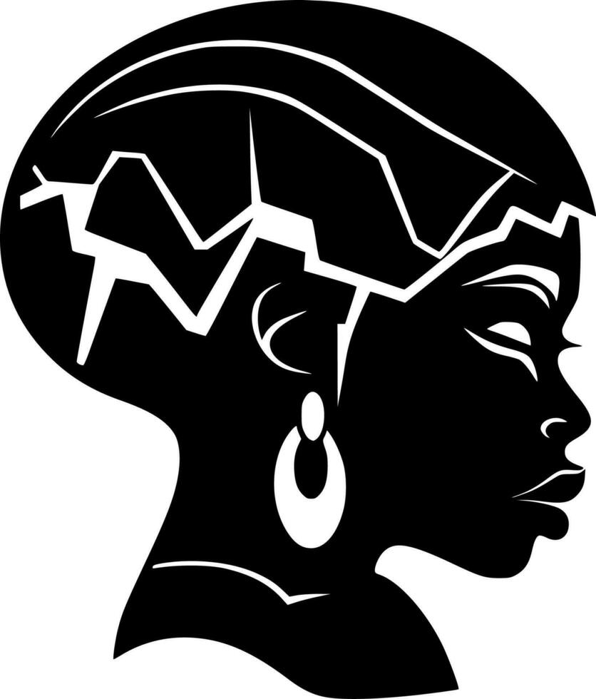 African - Black and White Isolated Icon - Vector illustration