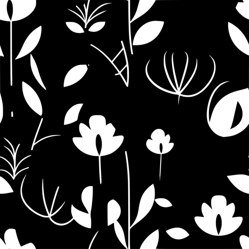 Seamless Pattern, Black and White Vector illustration