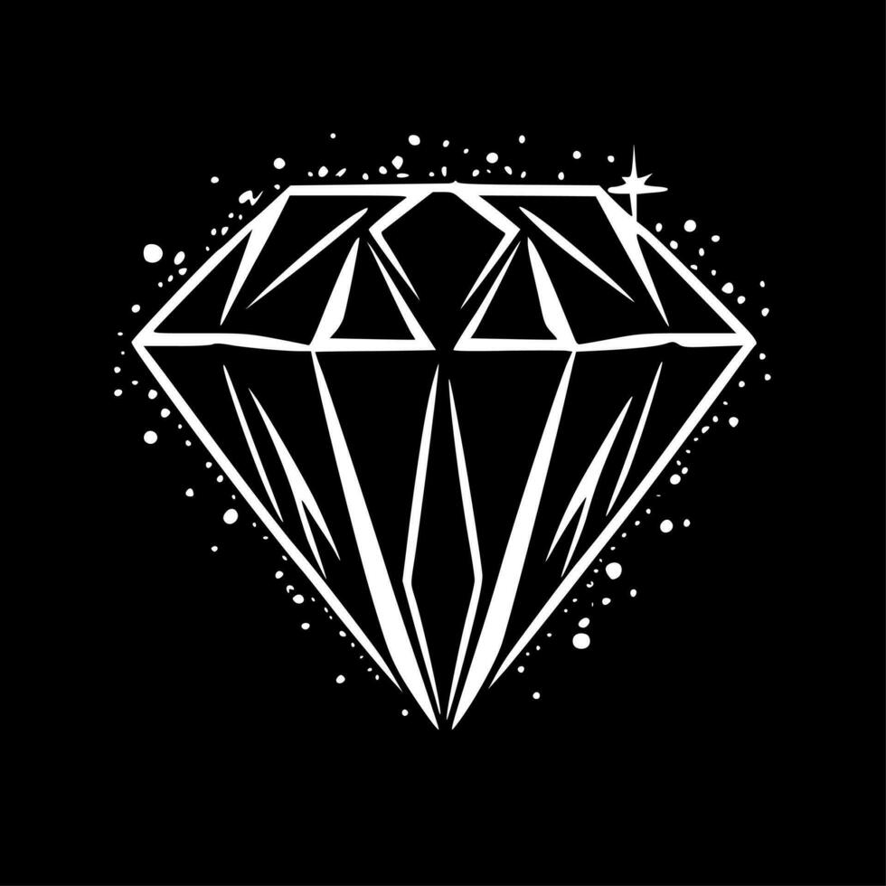 Rhinestone, Black and White Vector illustration