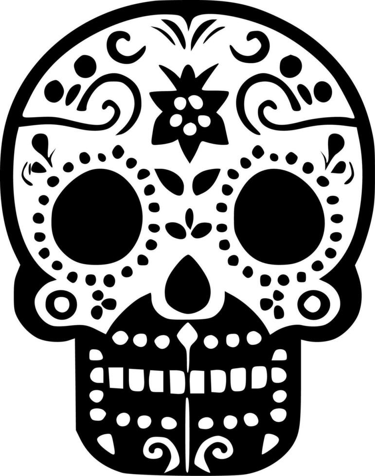 Sugar Skull - Minimalist and Flat Logo - Vector illustration