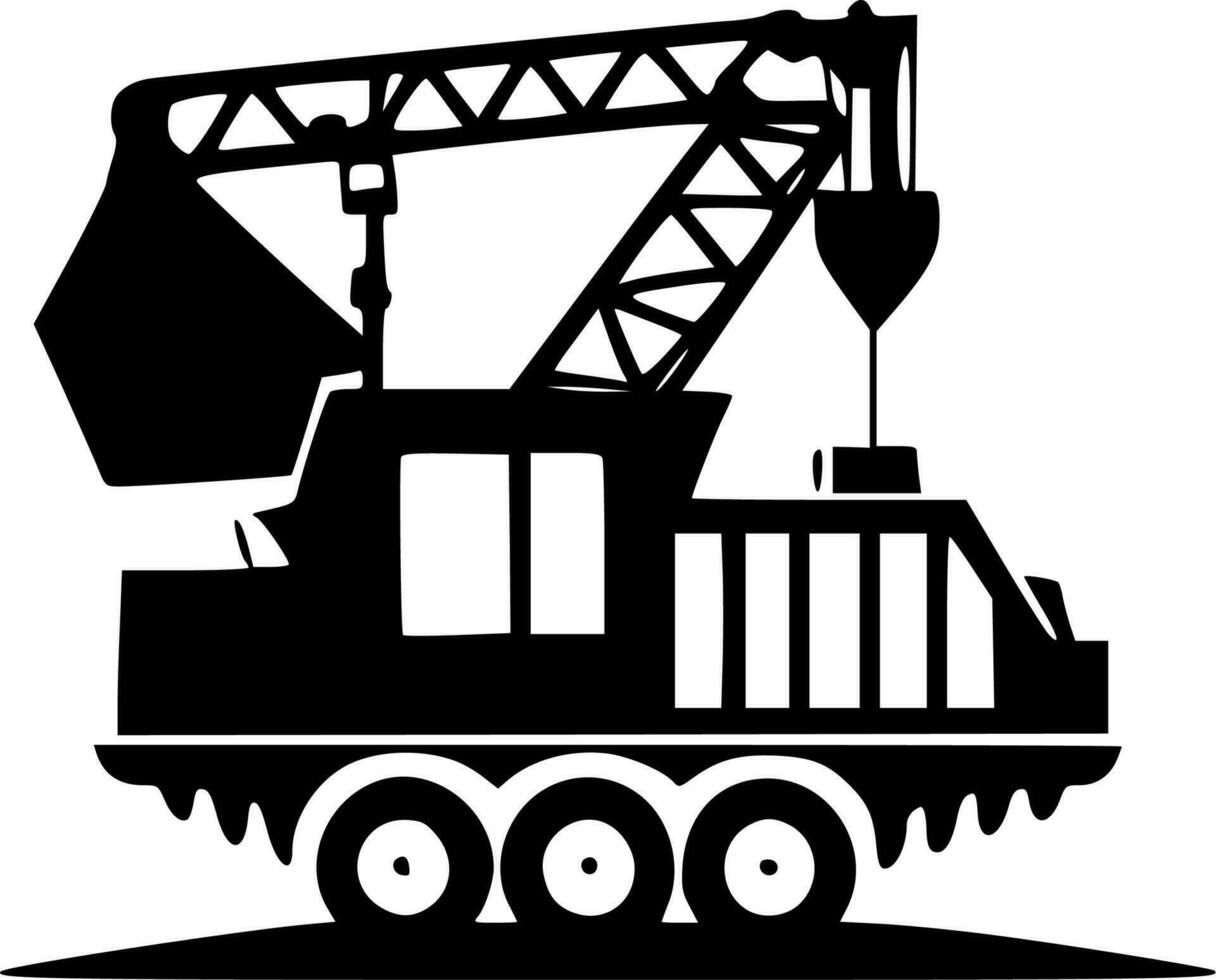 Construction, Black and White Vector illustration