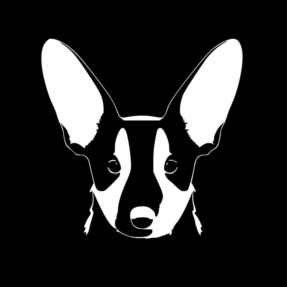 perro orejas, negro y blanco vector ilustración