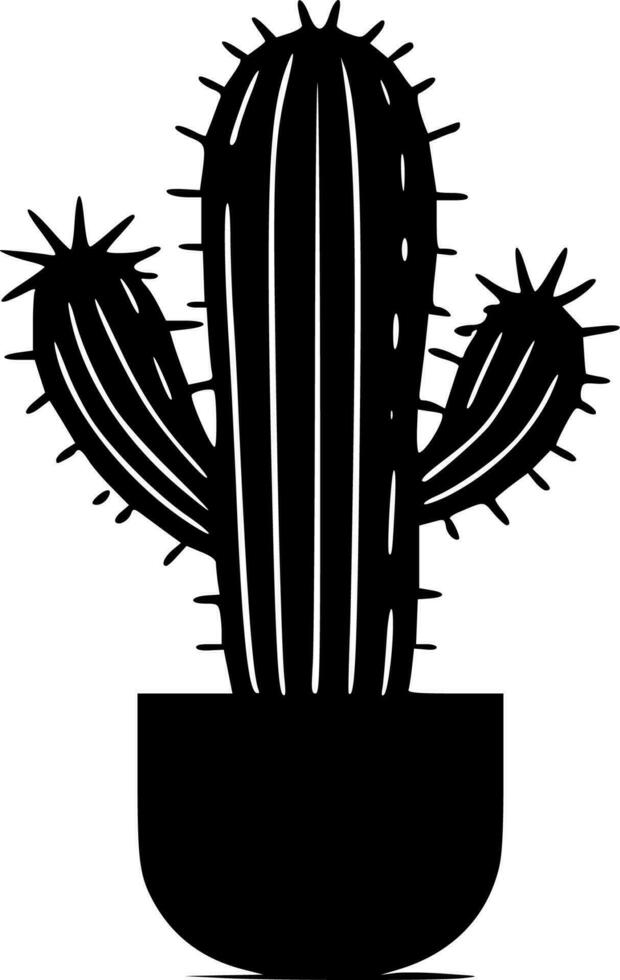 Cactus, Minimalist and Simple Silhouette - Vector illustration