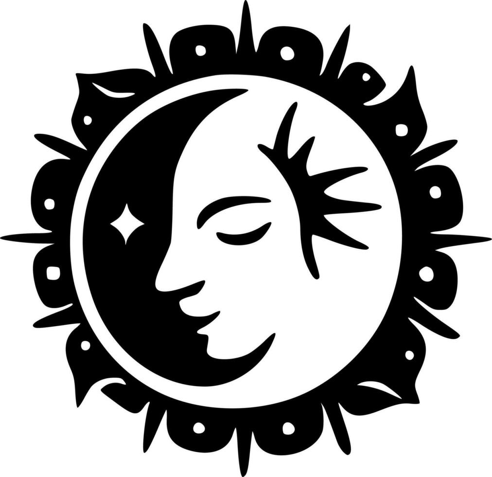 Celestial - Black and White Isolated Icon - Vector illustration