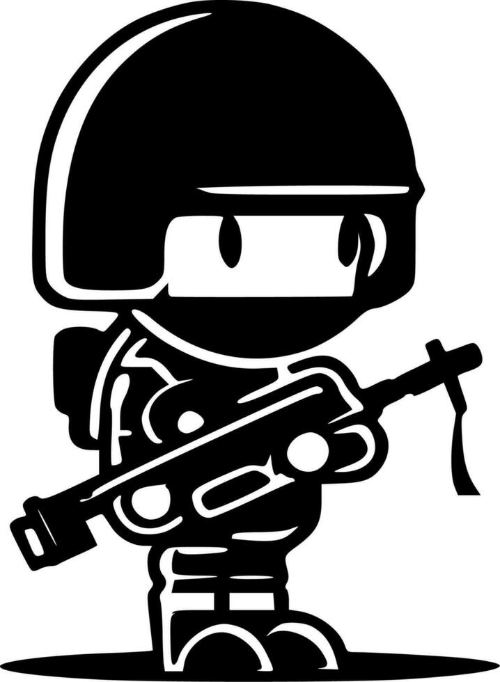 Ejército - negro y blanco aislado icono - vector ilustración