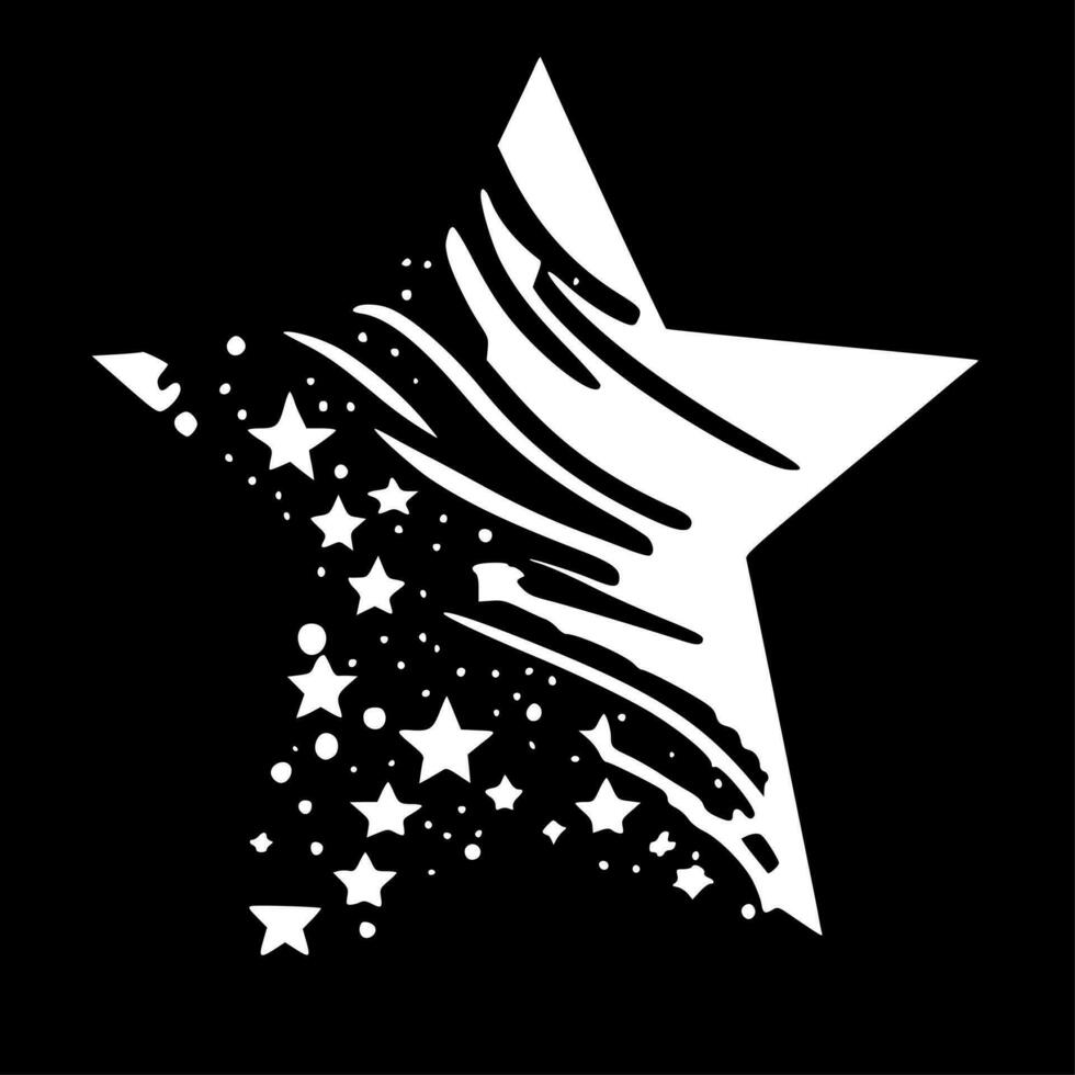 Stars - Black and White Isolated Icon - Vector illustration