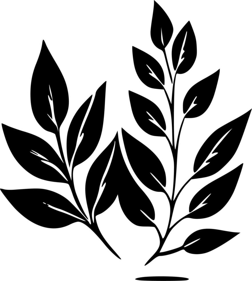 Leaves, Black and White Vector illustration