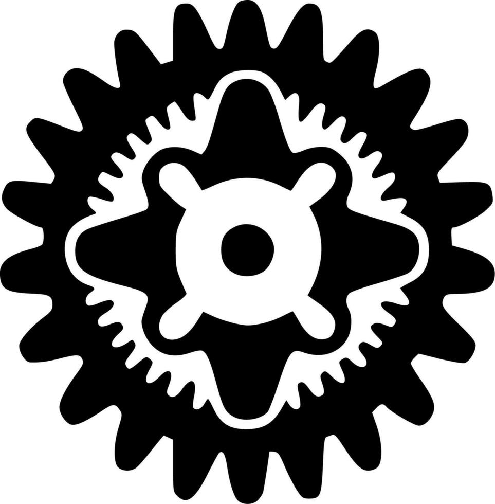 Gear, Minimalist and Simple Silhouette - Vector illustration