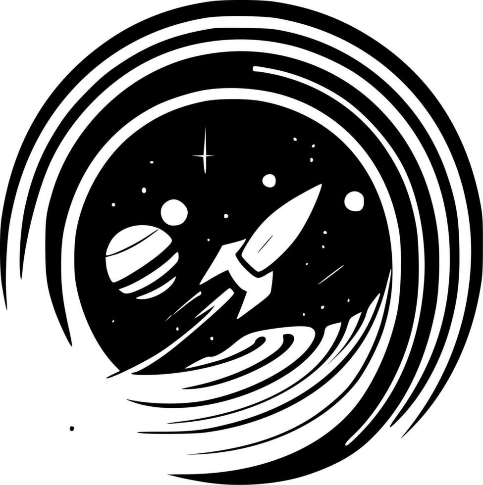 Space, Black and White Vector illustration