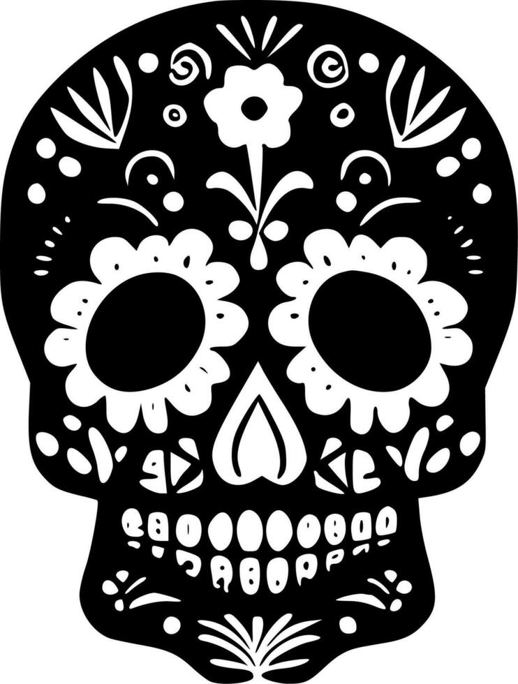 Sugar Skull - Minimalist and Flat Logo - Vector illustration