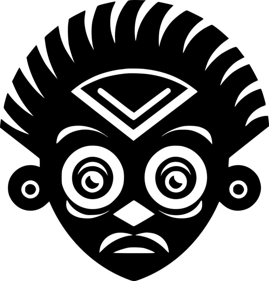 African, Black and White Vector illustration
