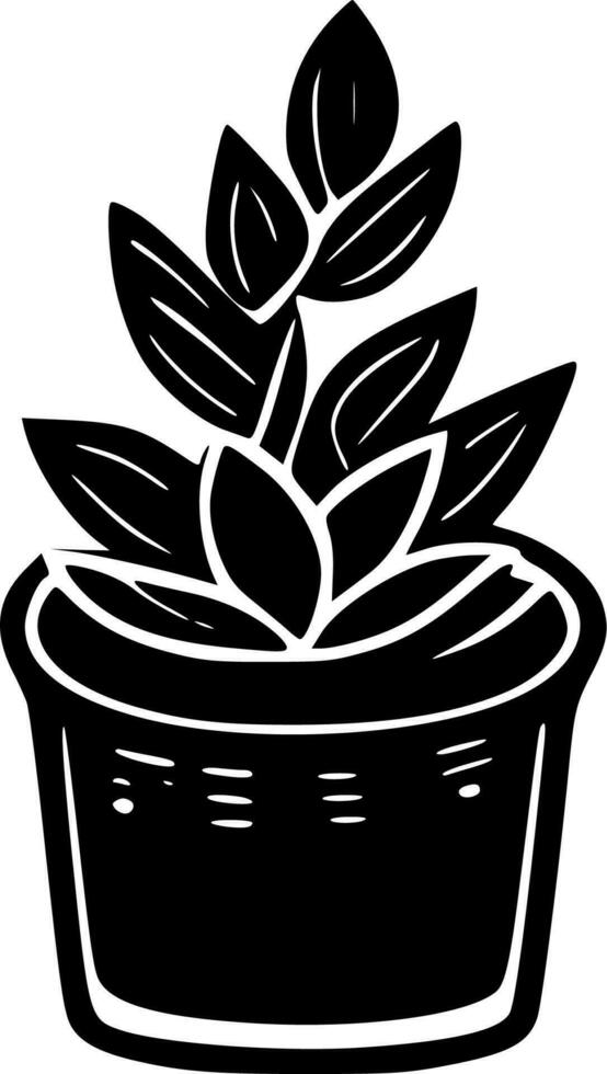 Succulent, Black and White Vector illustration