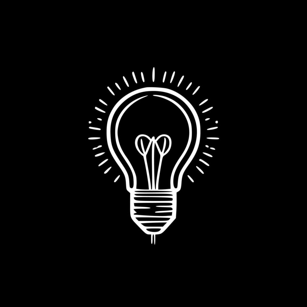 Bulb - Black and White Isolated Icon - Vector illustration