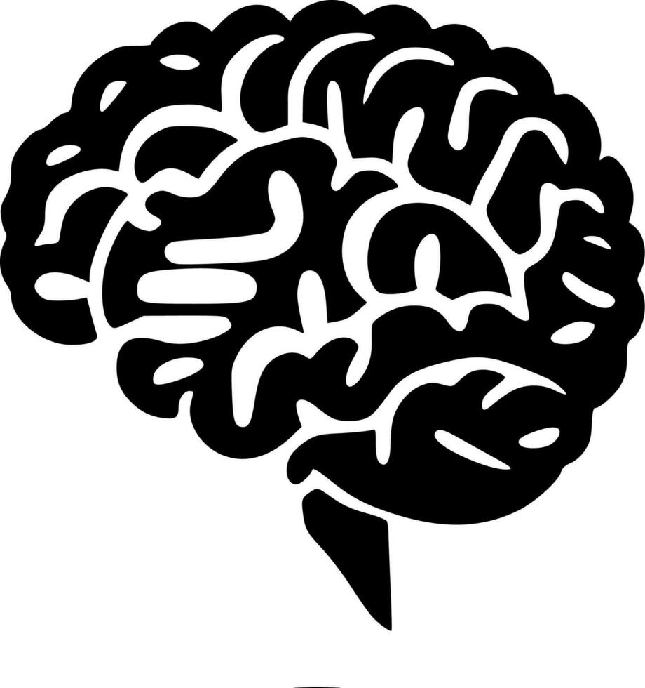 cerebro, minimalista y sencillo silueta - vector ilustración