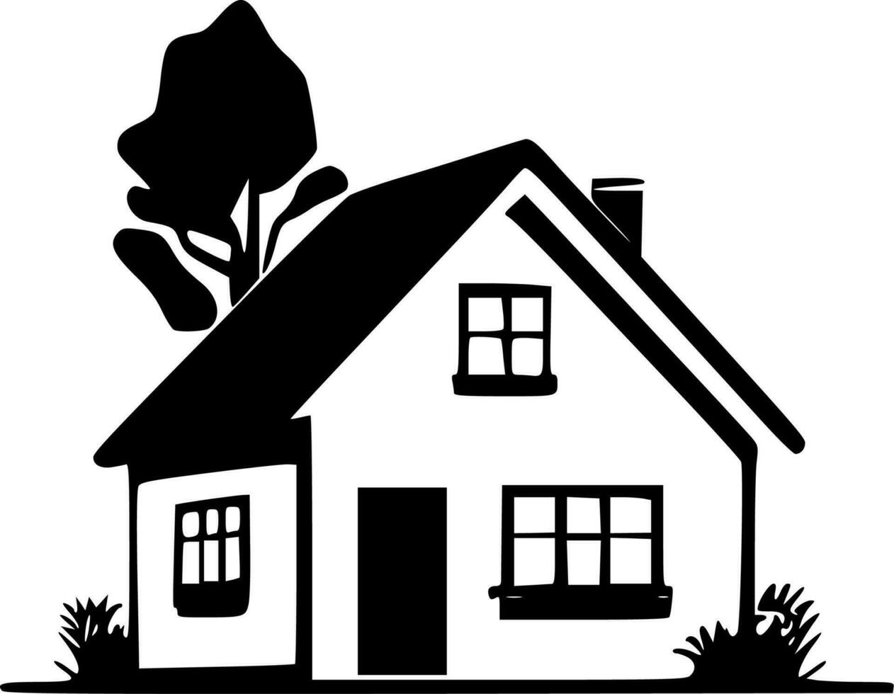 House, Minimalist and Simple Silhouette - Vector illustration