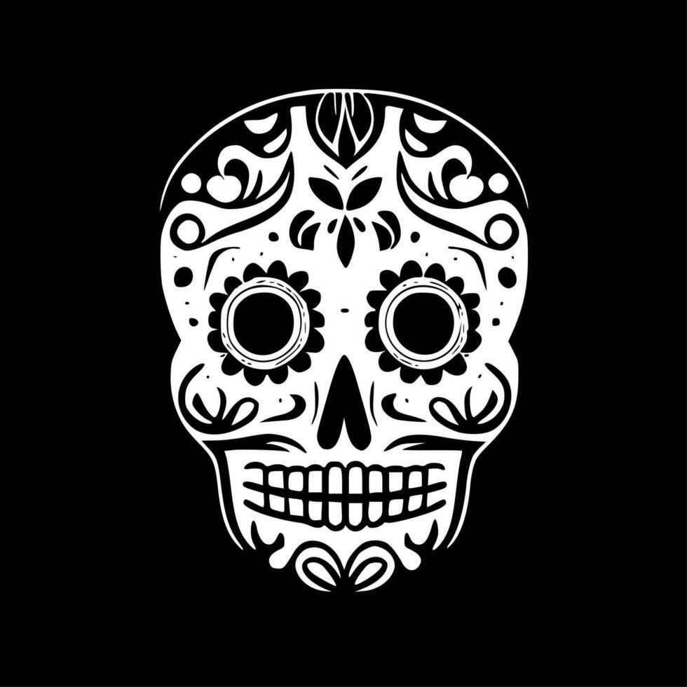 Sugar Skull, Minimalist and Simple Silhouette - Vector illustration