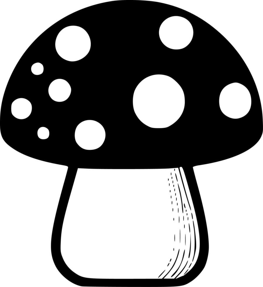 Mushroom - Black and White Isolated Icon - Vector illustration