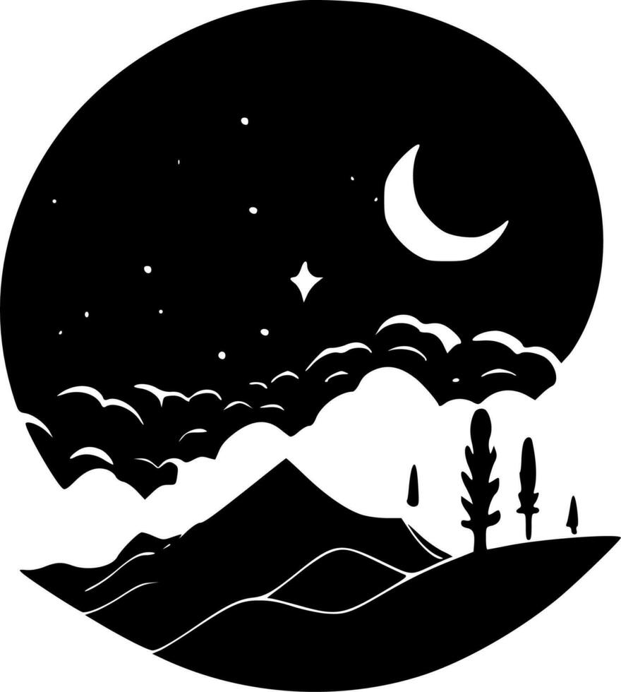 Celestial - Black and White Isolated Icon - Vector illustration