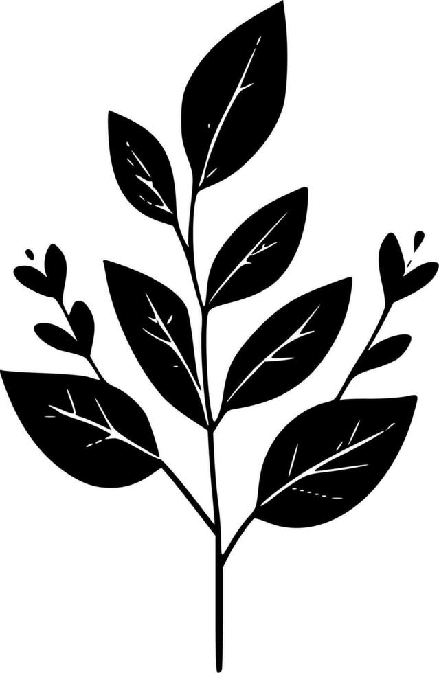 Botanical, Black and White Vector illustration